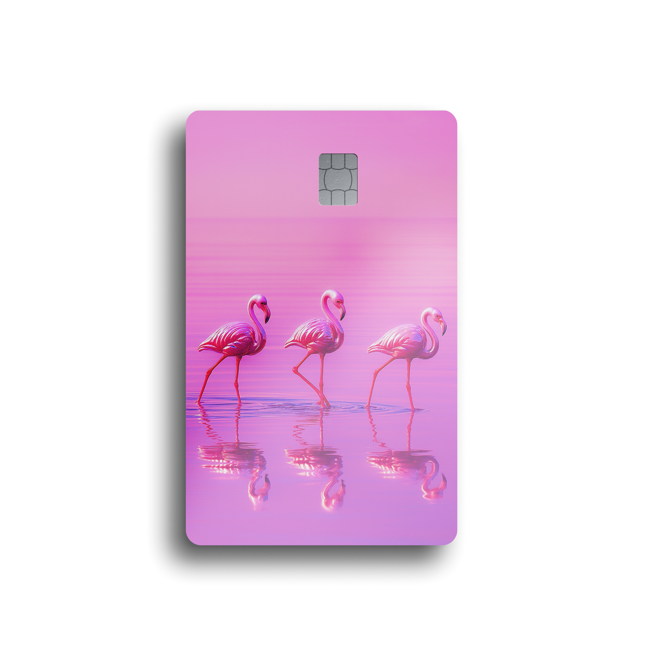 Pink Flamingo Trio Card Skin